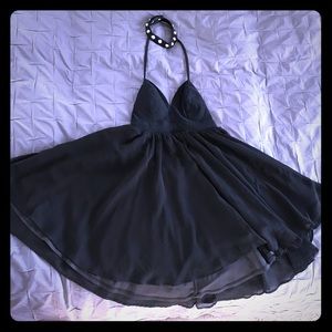 Nasty Gal Rebel Yell Spiked Choker Dress Chiffon